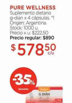Farmacity Pure wellness suplemento dietario g-dian oferta