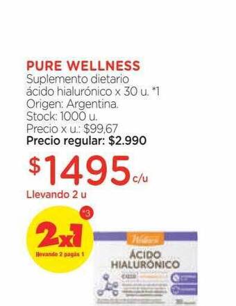 Farmacity Pure wellness suplemento dietario acido hialuronico oferta