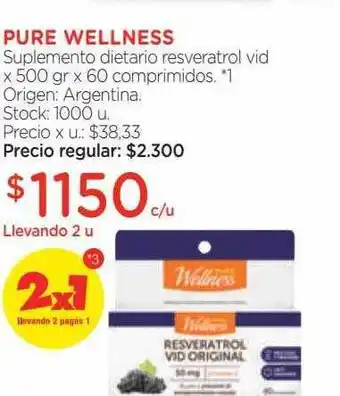 Farmacity Pure wellness suplemento dietario resveratrol vid oferta