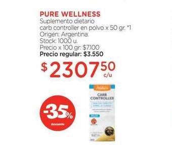 Farmacity Pure wellness suplemento dietario carb controller oferta