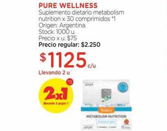 Farmacity Pure wellness suplemento dietario metabolism nutrition oferta