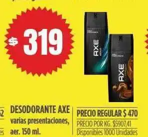Supermercados Vea Desodorante axe varias presentaciones oferta