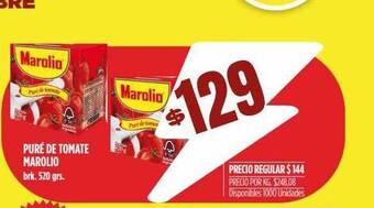 Supermercados Vea Puré de tomate marolio brk. oferta
