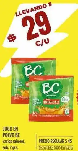 Supermercados Vea Jugo en polvo bc varios sabores oferta