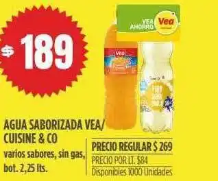 Supermercados Vea Agua saborizada vea-cuisine & co varios sabores sin gas oferta