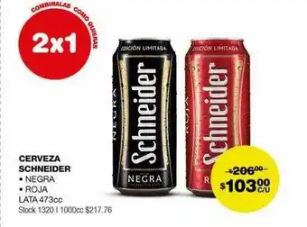 Atomo Conviene Cerveza schneider negra roja lata 473cc oferta