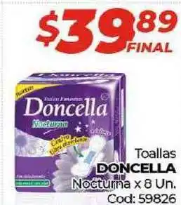 Diarco Doncella Nocturna Toallas x 8 Un oferta