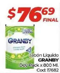 Diarco Granby Jabón Líquido Doy Pack x 800ml oferta