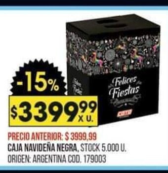 Coto Caja Navideña Negra oferta