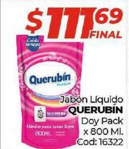 Diarco Querubín Jabón Líquido Doy Pack x 800ml oferta