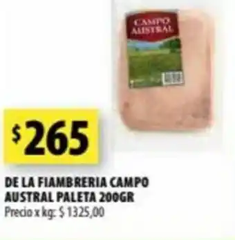 Punto Mayorista De La Fiambreria Campo Austral Paleta 200gr oferta