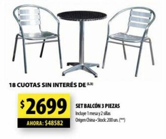 Punto Mayorista Set Balcón 3 Piezas oferta