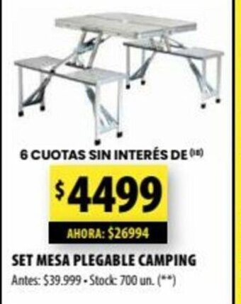 Punto Mayorista Set Mesa Plegable Camping oferta