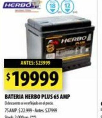 Punto Mayorista Bateria Herbo Plus 65 Amp oferta
