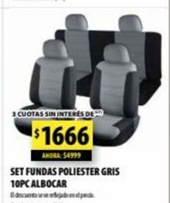 Punto Mayorista Set Fundas Poliester Gris 10pc Albocar oferta
