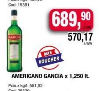 Maxiconsumo Americano Gancia x 1.250 lt oferta