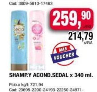 Maxiconsumo Shamp. Y Acond. Sedal x 340ml oferta