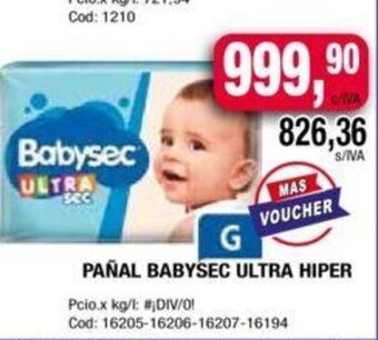 Maxiconsumo Pañal Babysec Ultra Hiper oferta