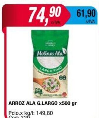 Maxiconsumo Arroz Ala G.Largo x 500gr oferta