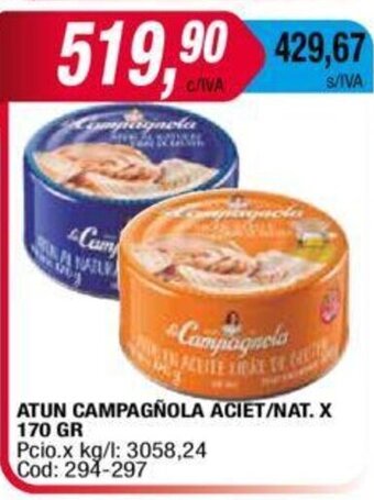 Maxiconsumo Atun Campagñola Aciet/Nat. x 170gr oferta