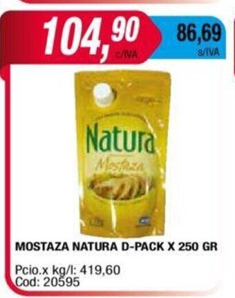 Maxiconsumo Mostaza Natura D-Pack x 250gr oferta