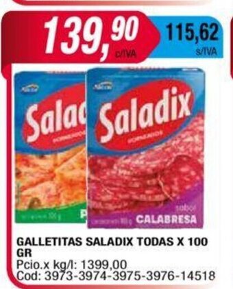 Maxiconsumo Galletitas Saladix Todas x 100gr oferta