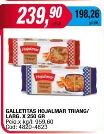 Maxiconsumo Galletitas Hojalmar Triang/Larg. x 250gr oferta
