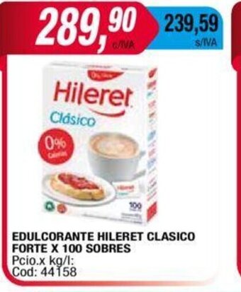 Maxiconsumo Edulcorante Hileret Clasico Forte x 100 Sobres oferta