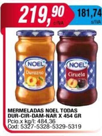 Maxiconsumo Mermeladas Noel Todas Dur-Cir-Dam-Nar x 454gr oferta