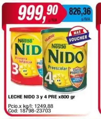 Maxiconsumo Leche Nido 3 y 4 Pre x 800gr oferta