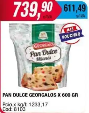 Maxiconsumo Pan Dulce Georgalos x 600gr oferta