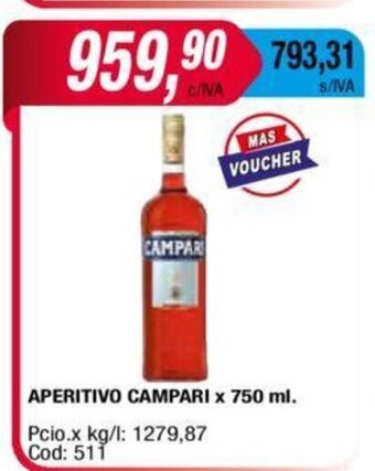 Maxiconsumo Aperitivo Campari x 750ml oferta