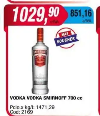 Maxiconsumo Vodka Vodka Smirnoff 700cc oferta