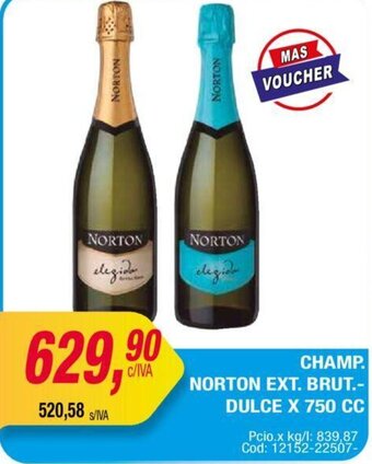 Maxiconsumo Champ. Norton Ext. Brut.-Dulce x 750cc oferta