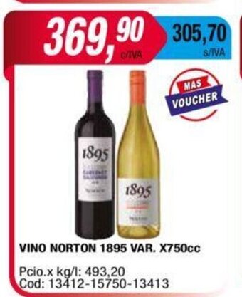Maxiconsumo Vino Norton 1895 Var. x 750cc oferta