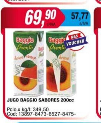 Maxiconsumo Jugo Baggio Sabores 200cc oferta