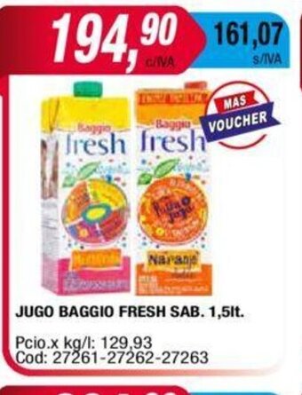 Maxiconsumo Jugo Baggio Fresh Sab. 1.5lt oferta