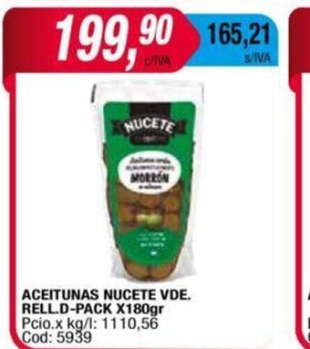 Maxiconsumo Aceitunas Nucete Vde. Rell. D-Pack x 180gr oferta