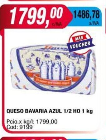 Maxiconsumo Queso Bavaria Azul 1/2 HO 1kg oferta
