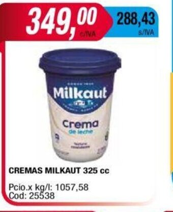 Maxiconsumo Cremas Milkaut 325cc oferta