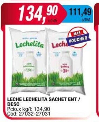 Maxiconsumo Leche Lechelita Sachet Ent/Desc oferta