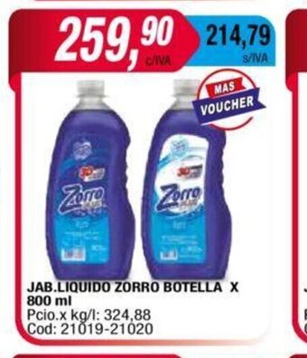 Maxiconsumo Jab. Liquido Zorro Botella x 800ml oferta
