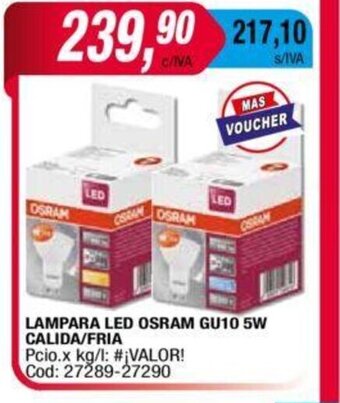 Maxiconsumo Lampara LED Osram GU10 5W Calida/Fria oferta