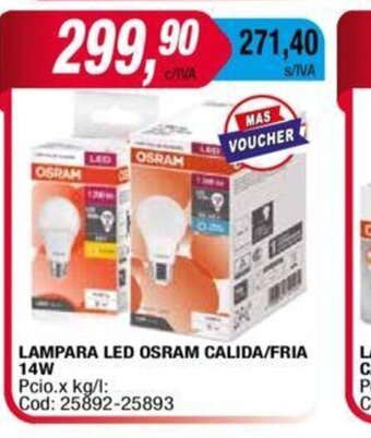 Maxiconsumo Lampara Led Osram Calida/Fria 14W oferta