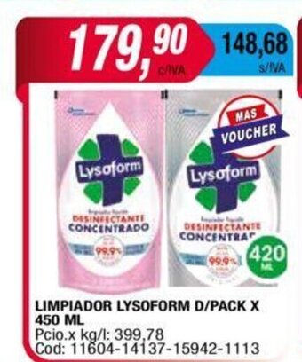 Maxiconsumo Limpiador Lysoform D/Pack x 450ml oferta