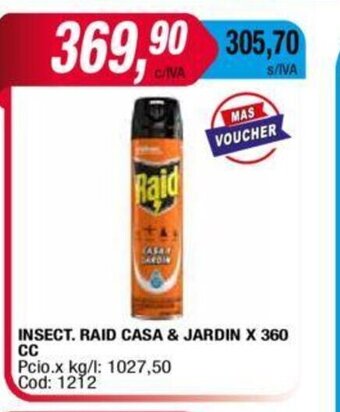 Maxiconsumo Insect. Raid Casa & Jardin x 360cc oferta