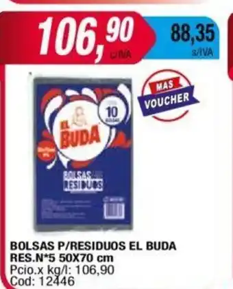 Maxiconsumo Bolsas P/Residuos El Buda Res. N*5 50x70cm oferta