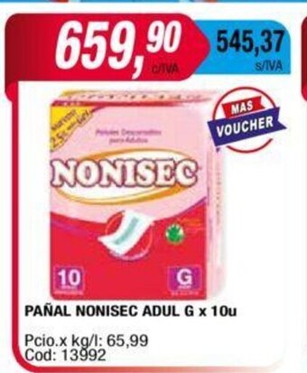 Maxiconsumo Pañal Nonisec Adul G x 10u oferta