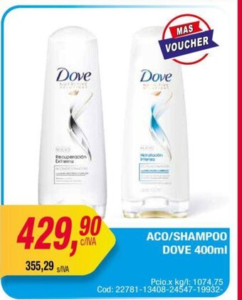 Maxiconsumo Aco/Shampoo Dove 400ml oferta