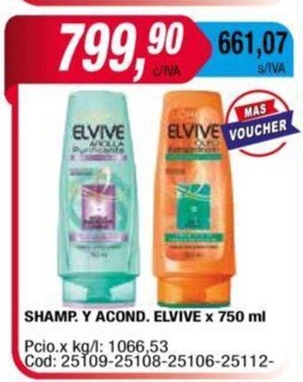 Maxiconsumo Shamp. Y Acond. Elvive x 750ml oferta